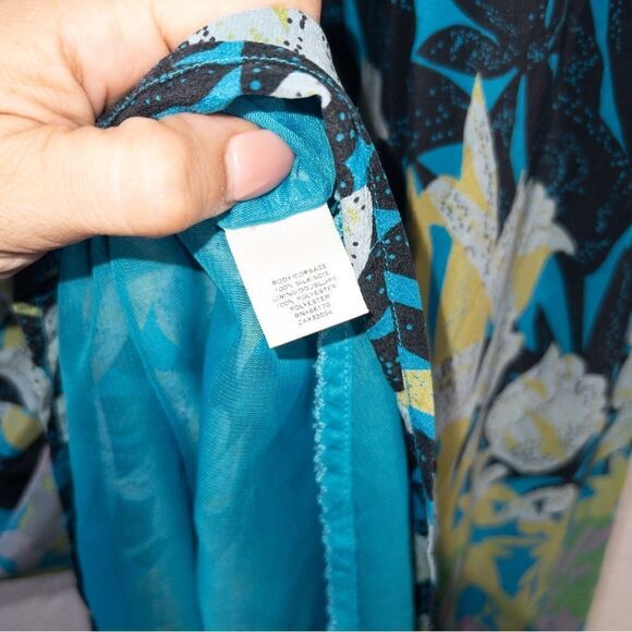 Moulinette Soeurs x Anthropologie Blue Island Nightfall Beaded Silk Dress Size 2 - Picture 9 of 9